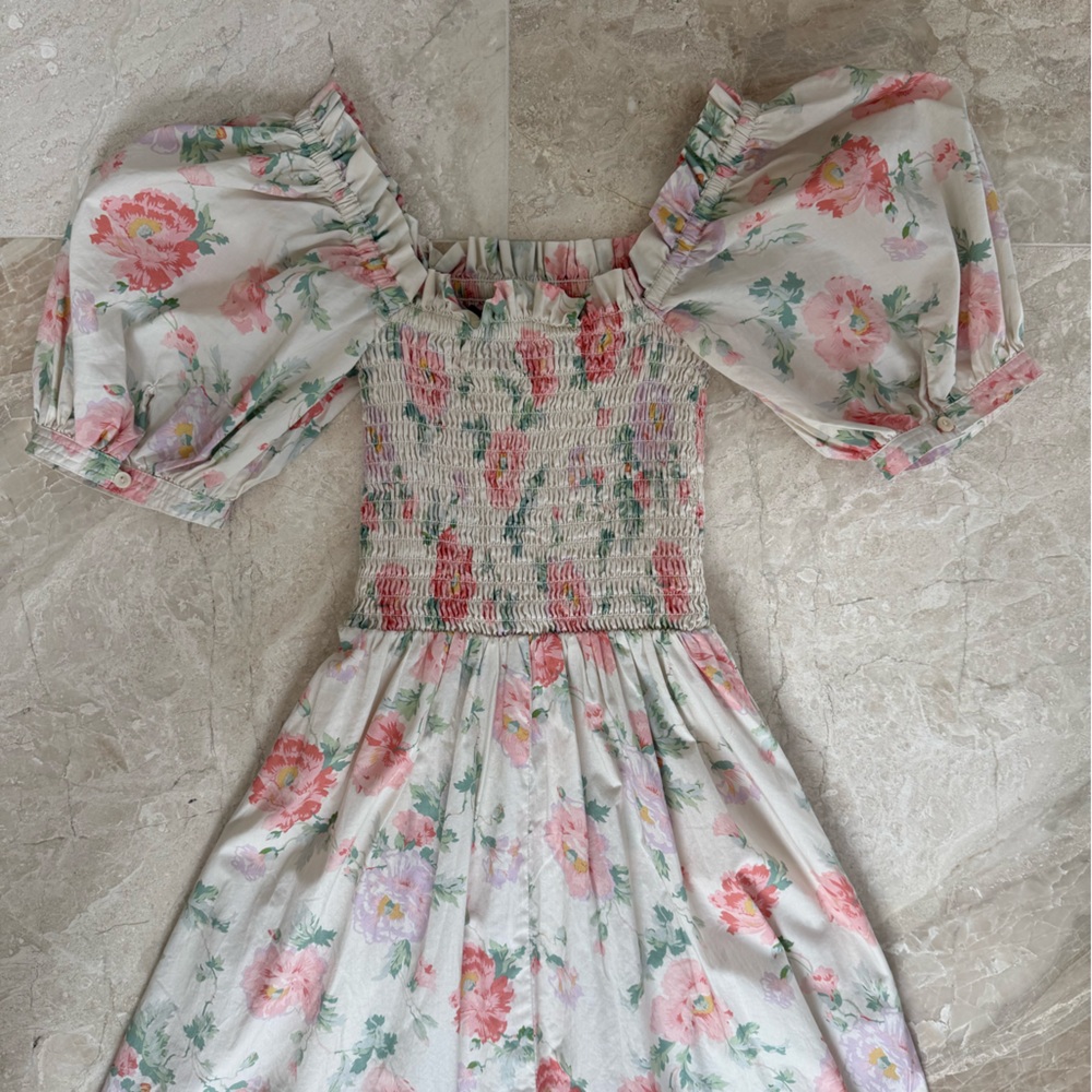 Polo Ralph Lauren Floral Smocked Cotton Dress XS NWT $398 - Picture 8 of 13